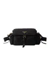 Prada Explore Medium Re-nylon Bag With Flap In Black
