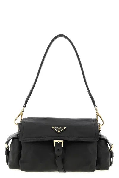 Prada ' Explore' Medium Shoulder Bag In Black
