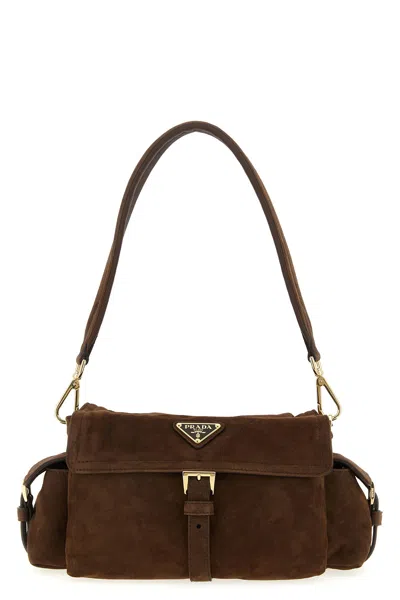 Prada ' Explore' Medium Shoulder Bag In Brown