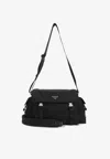 Prada Explore Messenger Bag With Triangle-logo In Black