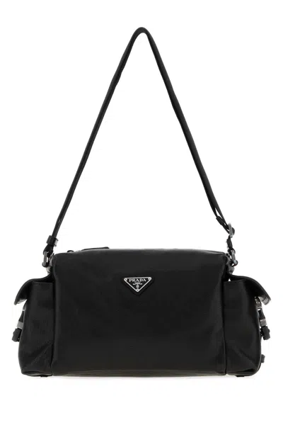 Prada Explore Mini Leather Crossbody Bag 30 Cm In Black