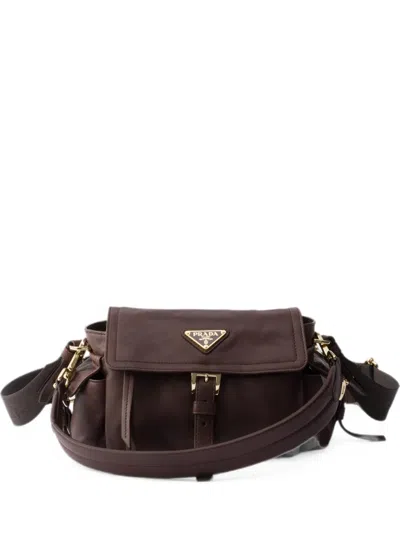 Prada Explore Nappa Leather Mini-bag In Brown