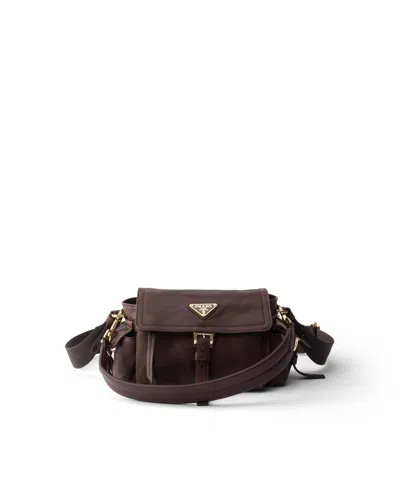 Prada Explore Nappa Leather Mini-bag In Brown