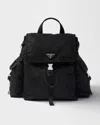 Prada Explore Re-nylon And Leather Backpack In Black