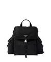 Prada Explore Re-nylon And Leather Backpack In Black