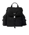 Prada Explore Re-nylon And Leather Backpack In Black