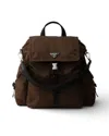 Prada Explore Rucksack Aus Re-nylon Und Leder In Brown