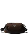 Prada Explore Re-nylon And Leather Bag In Brown