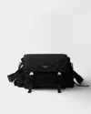 Prada Pattina Shoulder Bag Adjustable Strap In Black