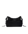 Prada Explore Triangle Logo Nylon Messenger Bag In Black