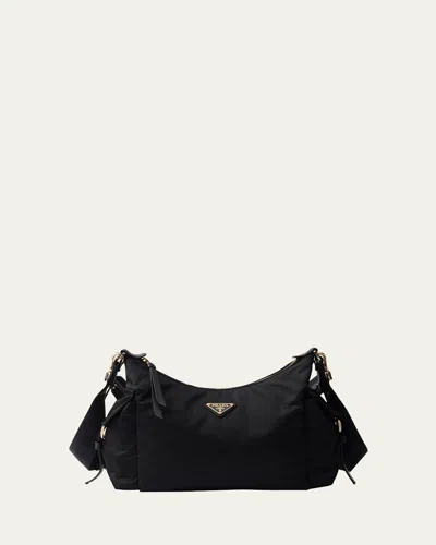 Prada Explore Re-nylon Shoulder Bag In Black