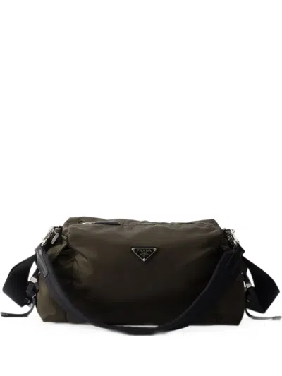 Prada Explore Re-nylon And Leather Bag In Blue
