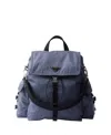 Prada Explore Re-nylon And Leather Backpack In Blue