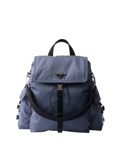 PRADA EXPLORE RE-NYLON AND LEATHER BACKPACK