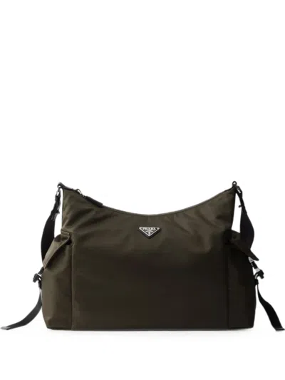 Prada Explore Re-nylon And Leather Bag In Black