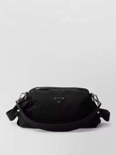 Prada Explore Renylon Crossbody Bag Adjustable Strap In Black