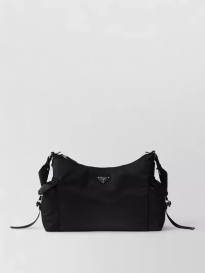 PRADA EXPLORE RENYLON LEATHER HOBO MESSENGER BAG