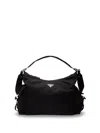 Prada Explore Triangle Logo Nylon Messenger Bag In Black