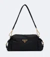 Prada Explore Small Re-nylon And Leather Shoulder Bag In Black