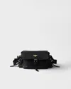 Prada Explore Medium Re-nylon Bag With Flap In Black