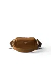 Prada Explore Small Re-nylon And Leather Shoulder Bag In Brown
