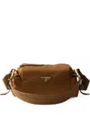 Prada Explore Small Re-nylon And Leather Shoulder Bag In Brown