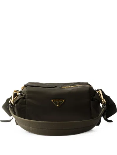 Prada Explore Small Re-nylon And Leather Shoulder Bag In Purple