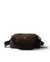 Prada Explore Re-nylon And Leather Bag In Brown
