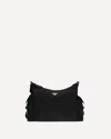 Prada Explore Triangle Logo Nylon Messenger Bag In Black