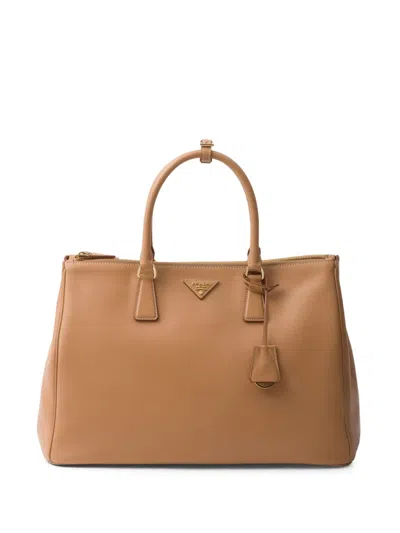 Prada Extra Large Galleria Leather Bag In Brown
