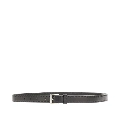 Prada Extralong Leather Belt In Black