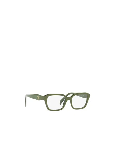 Prada Eyeglasses In Clear Green