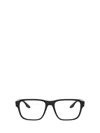 Prada 54mm Rectangular Optical Glasses In Rubber Black