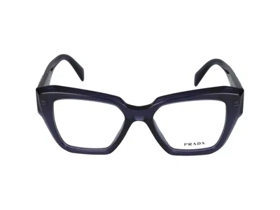 Prada Eyeglasses In Transparent Blue