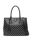 Prada Eyelet Tote Bag In Black