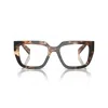 Prada Womens Brown Pr A03v Square-frame Tortoiseshell Acetate Eye Glasses In 14p1o1