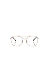 Prada 54mm Irregular Optical Glasses In Gold