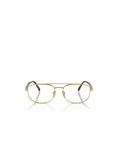 Prada Eyewear Aviator Glasses In Gold