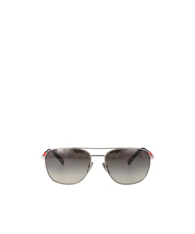 Prada Eyewear Aviator Sunglasses In Silver