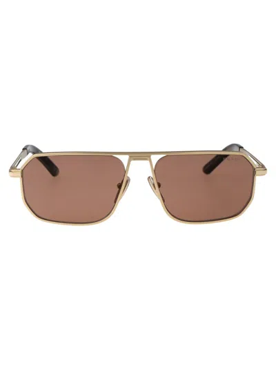 Prada Eyewear Aviator Sunglasses In Gold