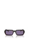 Prada Tortoiseshell-effect Rectangular Sunglasses In Brown
