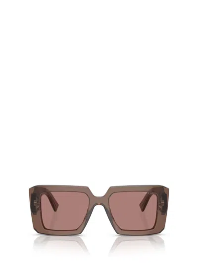 Prada Eyewear Square Frame Sunglasses In Brown Transparent