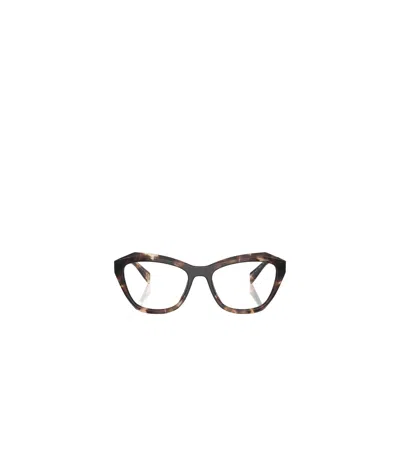 Prada Eyewear Butterfly Frame Glasses In Black