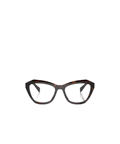 Prada Eyewear Butterfly Frame Glasses In Black