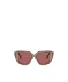 Prada Womens Brown Pr 14zs Irregular-frame Acetate Sunglasses In Pink
