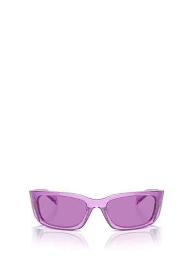 Prada Eyewear Butterfly Frame Sunglasses In Transparent Ametyst