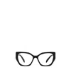 Prada Logo-engraved Cat-eye Glasses In Black