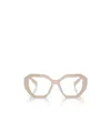 Prada Womens Cream Pr A07v Irregular-frame Acetate Optical Glasses In Nude