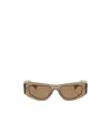 Prada Symbole Rectangular-frame Sunglasses In Brown