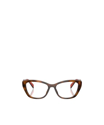 Prada Eyewear Cat-eye Glasses In Brown